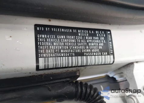 2019 Volkswagen Beetle 2.0T Final Edition Se/2.0T Final Edition Sel/2.0T S/2.0T Se из США, поврежденный, VIN 3VW5DAAT0KM504778